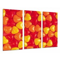 MULTI Wood Printings, Picture Wall Hanging, Decoration Sweet, Heartes of Colors, Jellybeans