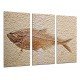 MULTI Wood Printings, Picture Wall Hanging, Animal Fish Fossil, Archeology Fish