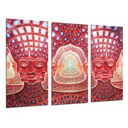 MULTI Wood Printings, Picture Wall Hanging, Decoration Modern Faces Abstract Red, Rojizo