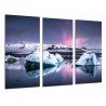 Cuadro Moderno Fotografico base madera, Paisaje Aurora Boreal, Iceberg en el Mar