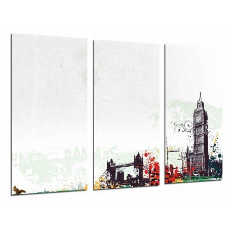 MULTI Wood Printings, Picture Wall Hanging, City London, London, Big ben, Background Blanco