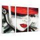 MULTI Wood Printings, Picture Wall Hanging, Woman Sombrero and Libs Red, Paint Nostalgia