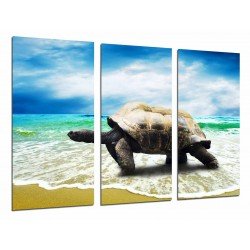 MULTI Wood Printings, Picture Wall Hanging, Ocean, Animal Turtle in the Beach,