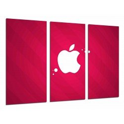 MULTI Wood Printings, Picture Wall Hanging, Logo Apple, Background Pink Technology