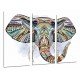 MULTI Wood Printings, Picture Wall Hanging, Decoration Mandala Animal Elefante, Background Blanco