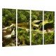 MULTI Wood Printings, Picture Wall Hanging, Landscape Nature River and Forest Green