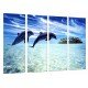 MULTI Wood Printings, Picture Wall Hanging, Animal Dolphins Saltando in the Sea, Ocena