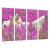 Cuadro Moderno Fotografico base madera, Paisaje en la Naturaleza Flores Rosas, Animal Oso Polar