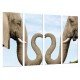 MULTI Wood Printings, Picture Wall Hanging, Original Animal, Couple Elefants, Heart Trompas