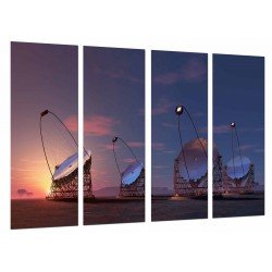 Cuadro Moderno Fotografico base madera, Paisaje cielo Atardecer, Astrofisica, Canarias, Espana