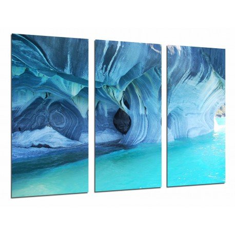 Cuadro Moderno Fotografico base madera, Cueva Maritima Mar Azul, Playa Paradisiaca
