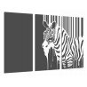 Cuadro Moderno Fotografico base madera, Decoracion Animal Naturaleza Jirafa, Blanco Negro