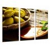 Cuadro Moderno Fotografico base madera, Bar, Restaurante, Aceitunas Verdes, Aceite de Oliva