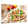 Cuadro Moderno Fotografico base madera, Restaurante Italiano Pizzeria, Pizza Fondo Madera