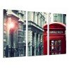 Cuadro Moderno Fotografico base madera, Ciudad Londres, Cabina Telefono Roja, Blanco y Negro