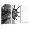 Cuadro Moderno Fotografico base madera, Ciudad Nueva York, Estatua Libertad, Cara Piedra