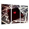 Cuadro Moderno Fotografico base madera, Juego de Mesa, Casino, Cartas Poker, As Corazones