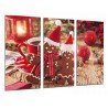 Cuadro Moderno Fotografico base madera, Pasteleria, Cafeteria, Decoracion Navidad Rojo, Galletas