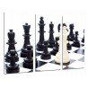 Cuadro Moderno Fotografico base madera, Juego de Mesa Ajedrez, Blanco y Negro