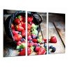 Cuadro Moderno Fotografico base madera, Fruteria, Frutas Bosque Cesta, Fresas, Moras, Arandanos