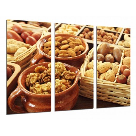 Cuadro Moderno Fotografico base madera, Cocina, Tienda Comestibles, Frutos Secos Almendras