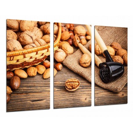 Cuadro Moderno Fotografico base madera, Cocina, Tienda Comestibles, Frutos Secos Nueces