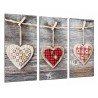 Cuadro Moderno Fotografico base madera, Decoracion Romantica Original Corazones de Madera