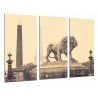 Cuadro Moderno Fotografico base madera, Monumento Animal Leon, Ciudad Paris Eiffel