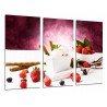 Cuadro Moderno Fotografico base madera, Decoracion Restaurante Heladeria, Helado Fresas Canela