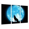 Cuadro Moderno Fotografico base madera, Lobo, Animal, Luna, Noche, Aullido