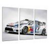 Cuadro Moderno Fotografico base madera, Deporte Coche Carrera Rally Volkswagen Blanco Red Bull