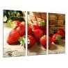 Cuadro Moderno Fotografico base madera, Comestibles, Cocina, Fruteria, Fruta Acida Cesta de Fresas