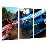 Cuadro Moderno Fotografico base madera, Deporte Competicion Rally Subaru, Coches Rojo y Azul