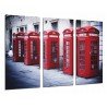 Cuadro Moderno Fotografico base madera, Paisaje Ciudad Londres, Cabina Telefonica Roja, Gris