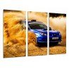 Cuadro Moderno Fotografico base madera, Paisaje Desierto Nuve Arena, Coche Carreras Azul Rally