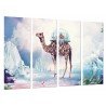 Cuadro Moderno Fotografico base madera, Paisaje Futurista, Subrelista Animal Camello Lago, Agua