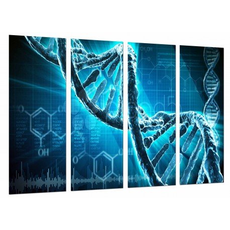 Cuadro Moderno Fotografico base madera, Biologia, Ciencia, Cromosoma, Cadena ADN Azul