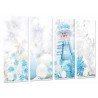 Cuadro Moderno Fotografico base madera, Peluche Navidad Muneco Nieve, Adornos Navidenos