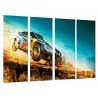 Cuadro Moderno Fotografico base madera, Deporte Competicion Rally, Coche Azul Carrera