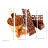 Cuadro Moderno Fotografico base madera, Comestibles, Cocina, Chocolate Avellanas Cacao, Blanco
