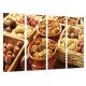 Cuadro Moderno Fotografico base madera, Comestibles Cocina, Tienda Frutos Secos, Jarras y Cesta