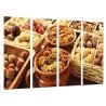 Cuadro Moderno Fotografico base madera, Comestibles Cocina, Tienda Frutos Secos, Jarras y Cesta