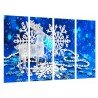 Cuadro Moderno Fotografico base madera, Navidad, Adornos Navidenos Reno, Copo Nieve
