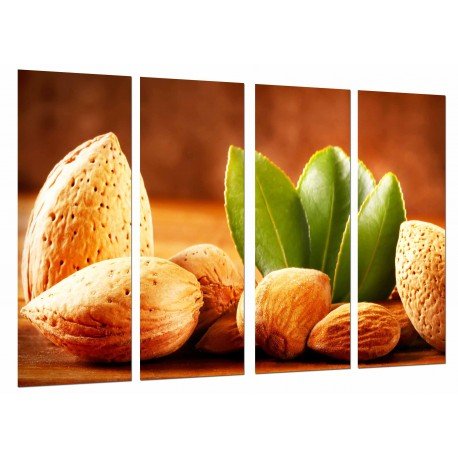 Cuadro Moderno Fotografico base madera, Comestibles Cocina, Fruto Seco Almedra, Almendrucos