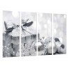 Cuadro Moderno Fotografico base madera, Navidad, Adornos Navidenos Plateados, Regalos Plata