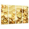 Cuadro Moderno Fotografico base madera, Arena Sedimentos, Estrella Mar, Conchas Caracolas, Bano