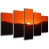Cuadro Moderno Fotografico base madera, Naturaleza Horizonte, Puesta sol, Atardecer Naranja