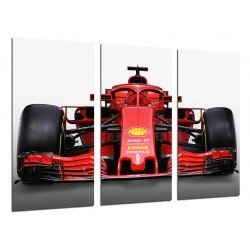 Cuadro Moderno Fotografico base madera, Coche Formula 1, Ferrari F1 SF71-H 2018, Vettel, Raikkonen