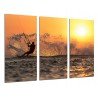 Cuadro Moderno Fotografico de madera, Deporte, Kitesurf, Puesta de sol