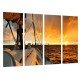 Cuadro Moderno Fotografico de madera, Deporte, Barco velero, Puesta de sol